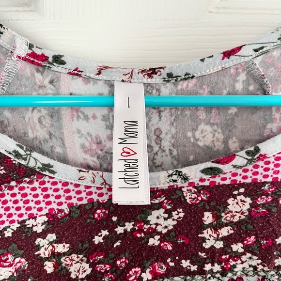 Drawstring Midi Nursing Dress - quilted floral - Picture 2 of 5